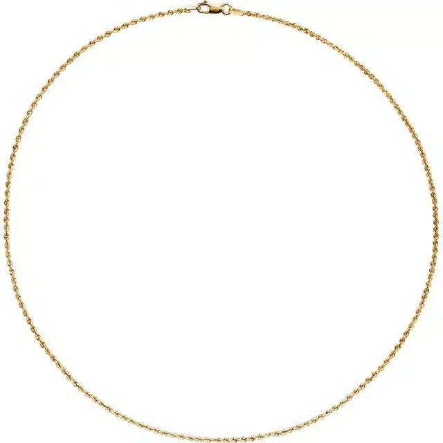 Rope Necklace 14K Yellow Gold 1.5 mm 18", 20", 24"