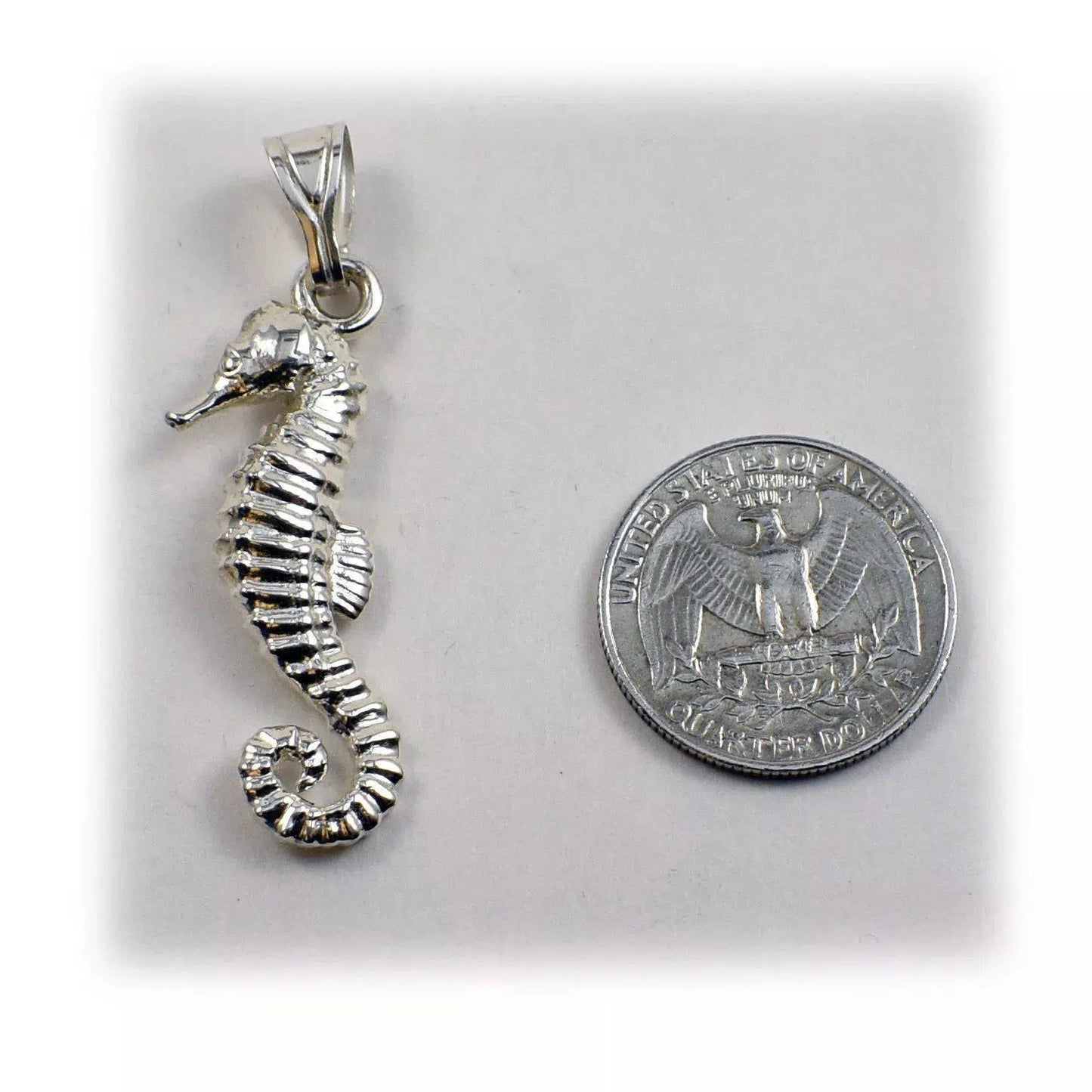 Sterling Silver Seahorse Pendant with CZ Stones