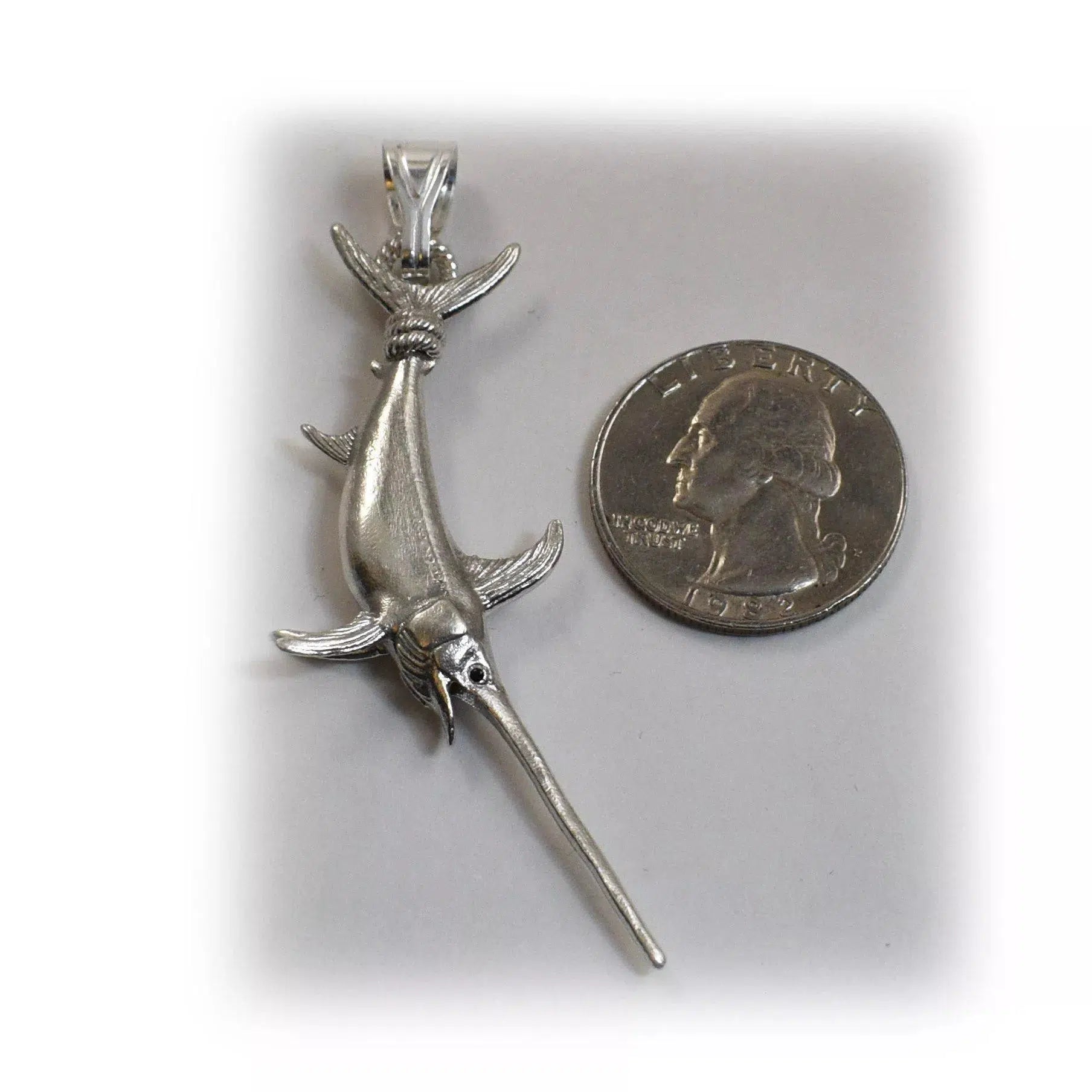 Swordfish Tail Hung Pendant - Large